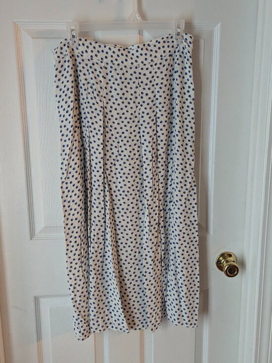 H&M Dresses & Skirts - H&M white and blue polka dot skirt - 14